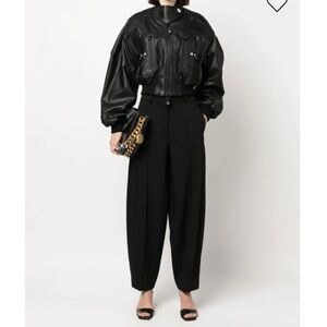 Stella McCartney light wool pleat tailored trousers